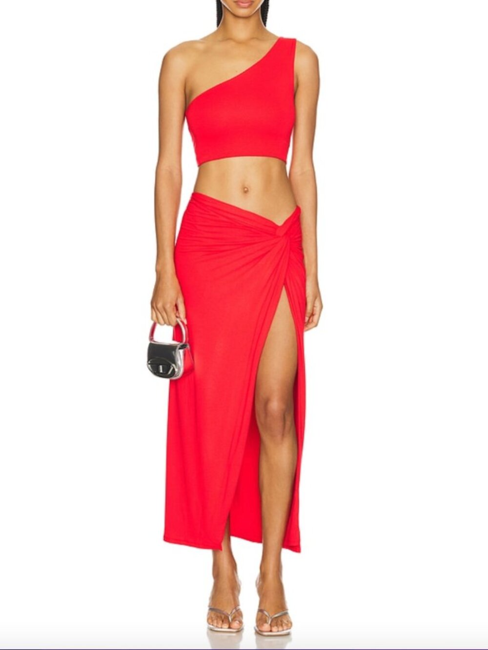 NEW 2 piece set AFRM Dusk Top Small and Lorli Skirt Medium Cherry SET